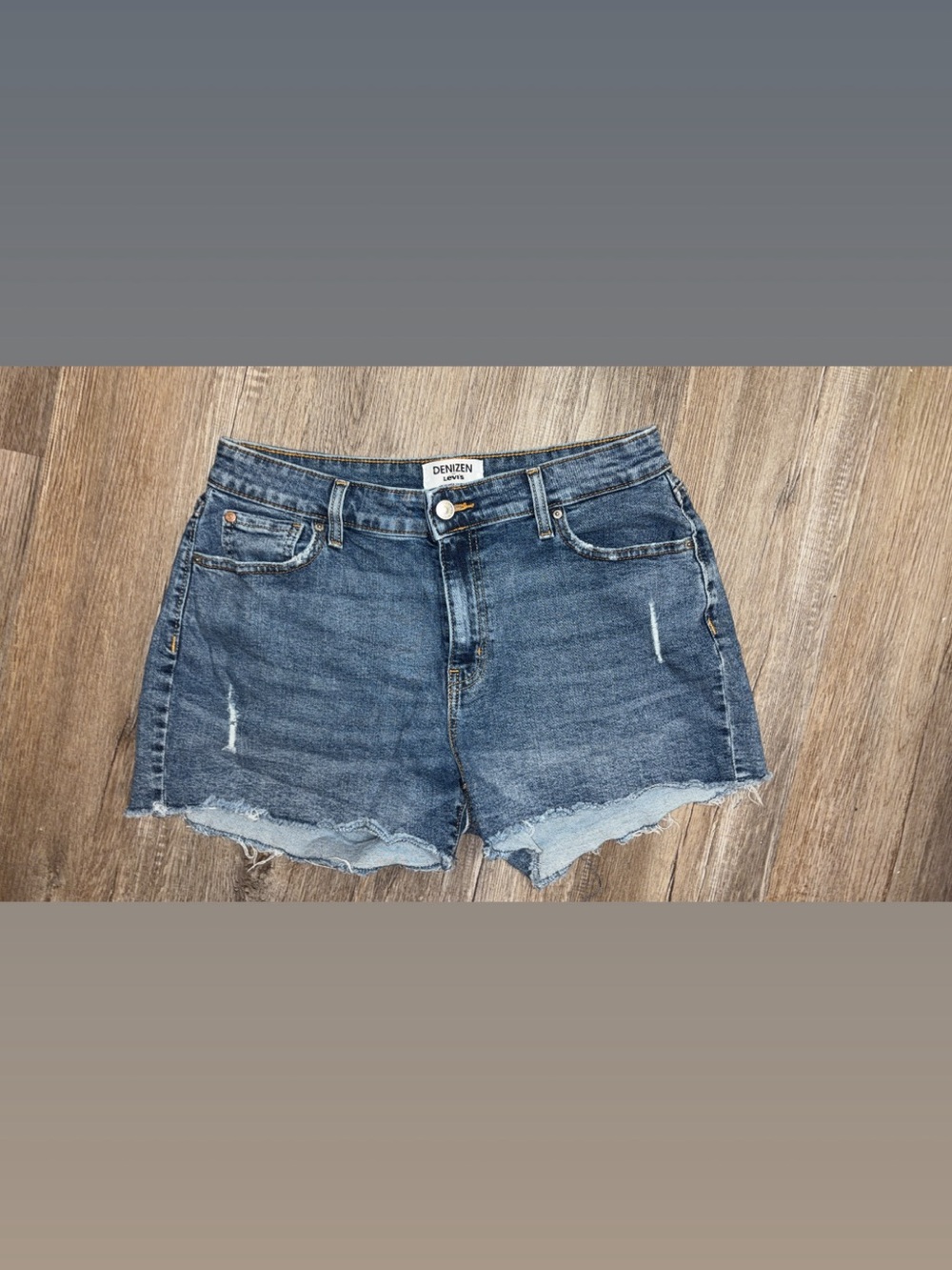 Denizen from Levi's Medium Blue Distressed Denim Shorts